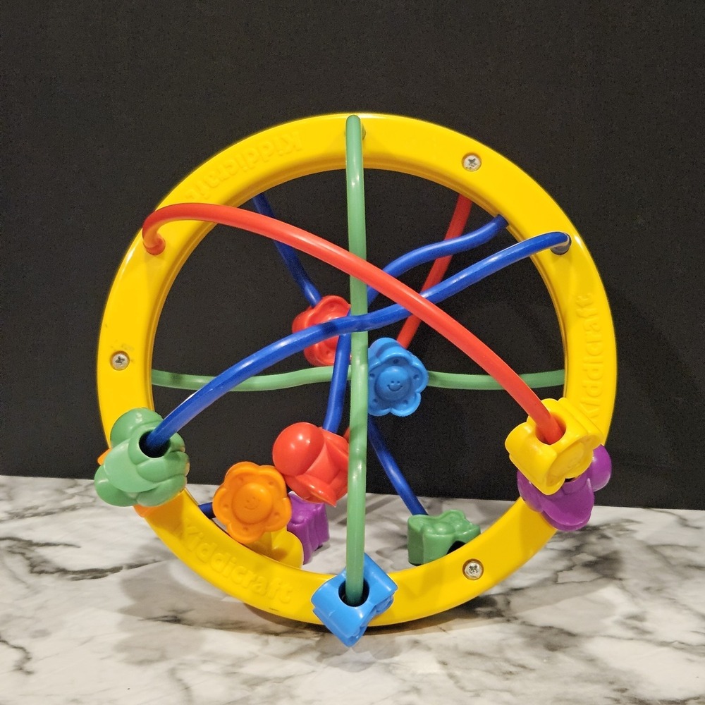 Vintage 1995 Fisher Price Kiddicraft Bead Ball Activity Toy 5779 OT Sensory